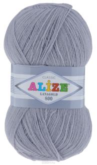 Пряжа для вязания Alize "Lanagold 800", цвет: светло-серый (200), 800 м, 100 г, 5 шт