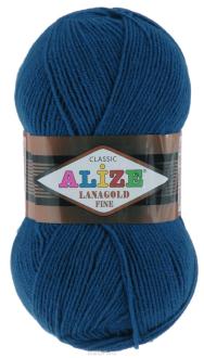Пряжа для вязания Alize "Lanagold Fine", цвет: темно-бирюзовый (155), 390 м, 100 г, 5 шт