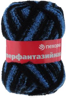 Пряжа для вязания Пехорка "Суперфантазийная", цвет: черный, синий (105 М), 830 м, 360 г