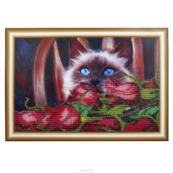 Канва для вышивания бисером Hobby&Pro "Любимые цветы", 30 x 20 см