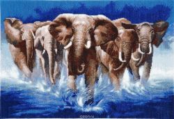 Набор для вышивания крестом Alisena "Водные процедуры", 39 x 27 см
