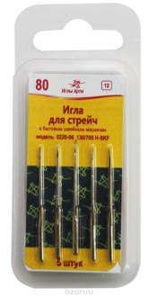Иглы для швейных машин "Арти", для стрейча, № 80, 5 шт. 162379
