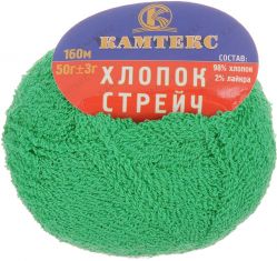 Пряжа для вязания Камтекс "Хлопок стрейч", цвет: зеленый (110), 160 м, 50 г, 10 шт