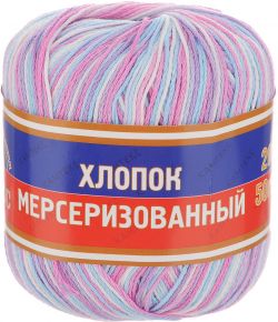 Пряжа для вязания Камтекс "Хлопок мерсеризованный", цвет: белый, голубой, розовый (238), 200 м, 50 г, 10 шт