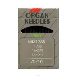Иглы для промышленных швейных машин "Organ", DBx1/70, 10 шт