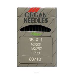 Иглы для промышленных швейных машин "Organ", DBx1/80, 10 шт