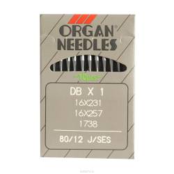 Иглы для промышленных швейных машин "Organ", DBx1/80 J (SES), 10 шт