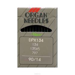 Иглы для промышленных швейных машин "Organ", DPx5/90, 10 шт