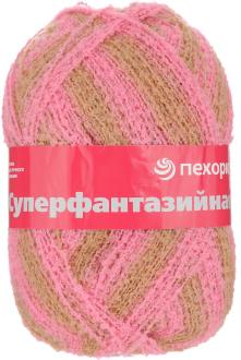 Пряжа для вязания Пехорка "Суперфантазийная", цвет: розовый, светло-коричневый (818М), 830 м, 360 г