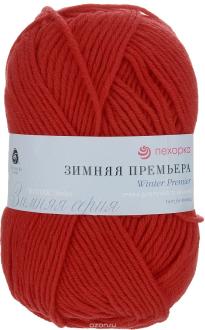 Пряжа для вязания Пехорка "Зимняя премьера", цвет: красный мак (88), 150 м, 100 г, 10 шт