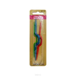 Спицы для вязания кос "Hobby&Pro", цвет: красный, синий, зеленый, 3 шт. 891502