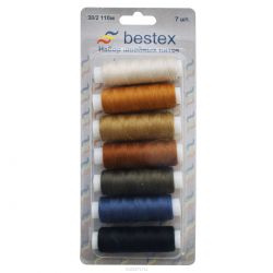 Набор ниток Bestex "Ассорти 30/2", 110 м, 7 шт