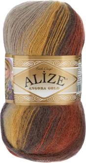 Пряжа для вязания Alize "Angora Gold Batik", цвет: вишневый, светло-коричневый, светло-серый (3379), 550 м, 100 г, 5 шт