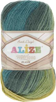 Пряжа для вязания Alize "Superlana Klasik Batik", цвет: оливковый, зеленый, темно-зеленый (4840), 280 м, 100 г, 5 шт