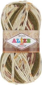 Пряжа для вязания Alize "Motif", цвет: молочный, коричневый, хаки (5857), 200 м, 100 г, 5 шт