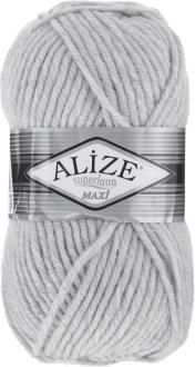 Пряжа для вязания Alize "Superlana Maxi", цвет: светло-серый (208), 100 м, 100 г, 5 шт