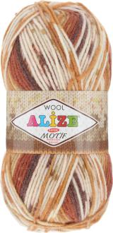 Пряжа для вязания Alize "Motif", цвет: слоновая кость, терракотовый, светло-коричневый (4765), 200 м, 100 г, 5 шт
