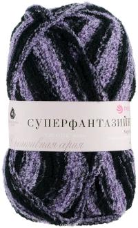Пряжа для вязания Пехорка "Суперфантазийная", цвет: черный, светло-сиреневый (178), 830 м, 360 г