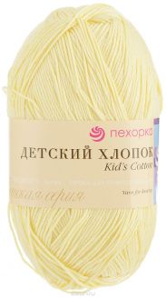 Пряжа для вязания Пехорка "Детский хлопок", цвет: светлый лимон (64), 330 м, 100 г, 5 шт