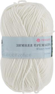 Пряжа для вязания Пехорка "Зимняя премьера", цвет: белый (01), 150 м, 100 г, 10 шт