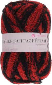 Пряжа для вязания Пехорка "Суперфантазийная", цвет: красный, черный (106М), 830 м, 360 г