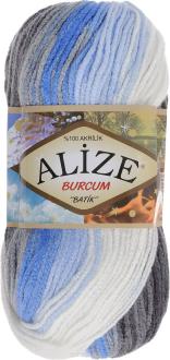 Пряжа для вязания Alize "Burcum Batik", цвет: белый, голубой, серый (4693), 210 м, 100 г, 5 шт