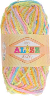 Пряжа для вязания Alize "Softy", цвет: салатовый, розовый, голубой (51307), 115 м, 50 г, 5 шт