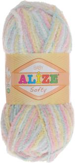 Пряжа для вязания Alize "Softy", цвет: желтый, бирюзовый, розовый (51300), 115 м, 50 г, 5 шт