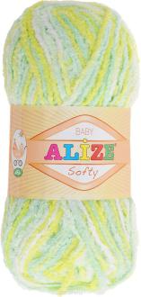 Пряжа для вязания Alize "Softy", цвет: салатовый, белый, бирюзовый (51626), 115 м, 50 г, 5 шт