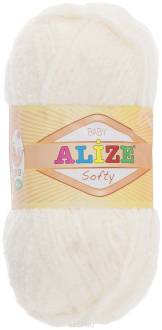 Пряжа для вязания Alize "Softy", цвет: слоновая кость (62), 115 м, 50 г, 5 шт