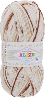 Пряжа для вязания Alize "Sekerim Bebe", цвет: белый, бежевый, коричневый (510), 350 м, 100 г, 5 шт