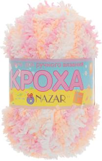 Пряжа для вязания детская Nazar "Кроха", цвет: белый, розовый, персиковый (514), 75 м, 50 г, 10 шт