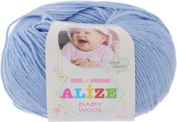 Пряжа для вязания Alize "Baby Wool", цвет: темно-голубой (40), 175 м, 50 г, 10 шт