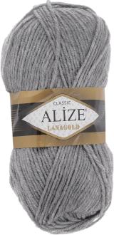 Пряжа для вязания Alize "Lanagold", цвет: серый меланж (21), 240 м, 100 г, 5 шт