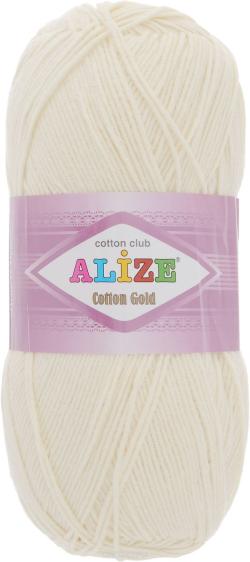 Пряжа для вязания Alize "Cotton Gold", цвет: кремовый (01), 330 м, 100 г, 5 шт