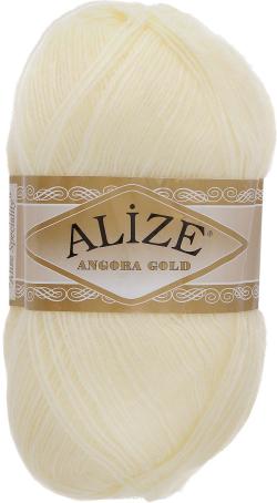Пряжа для вязания Alize "Angora Gold", цвет: кремовый (01), 550 м, 100 г, 5 шт