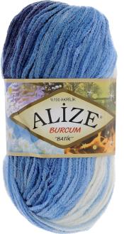 Пряжа для вязания Alize "Burcum Batik", цвет: белый, голубой, синий (1899), 210 м, 100 г, 5 шт
