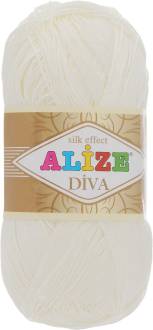Пряжа для вязания Alize "Diva", цвет: молочный (62), 350 м, 100 г, 5 шт