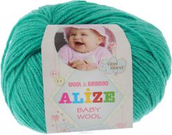 Пряжа для вязания Alize "Baby Wool", цвет: карибский зеленый (610), 175 м, 50 г, 10 шт