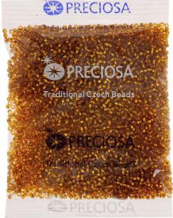 Бисер Preciosa "Ассорти", с серебристой серединой, цвет: янтарный (10), 10/0, 50 г