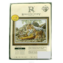 Набор для вышивания крестом Romantic Story "Тигры", 61 x 47 см
