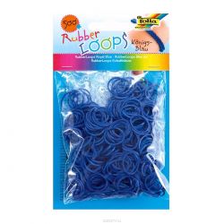 Резинки для браслетов Folia "Rubber Loops", 500 шт, 25 застежек, 1 крючок, цвет: синий