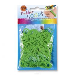 Резинки для браслетов Folia "Rubber Loops", 500 шт, 25 застежек, 1 крючок, цвет: ярко-зеленый