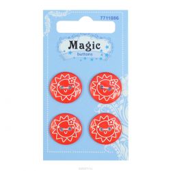 Пуговицы декоративные Magic Buttons "Солнце", 4 шт