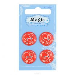 Пуговицы декоративные Magic Buttons "Любовь", 4 шт