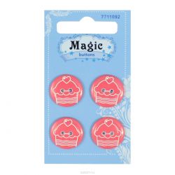 Пуговицы декоративные Magic Buttons "Пирожное", 4 шт