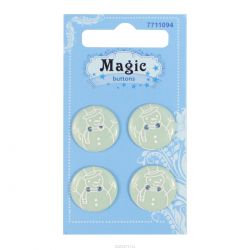 Пуговицы декоративные Magic Buttons "Снеговик", 4 шт