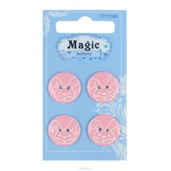 Пуговицы декоративные Magic Buttons "Зайчик", 4 шт