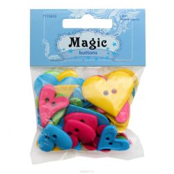 Пуговицы декоративные Magic Buttons "Сердечки. Яркие цвета", 30 г. 7715032