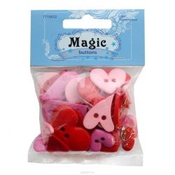 Пуговицы декоративные Magic Buttons "Сердечки. Валентинки", 30 г. 7715032